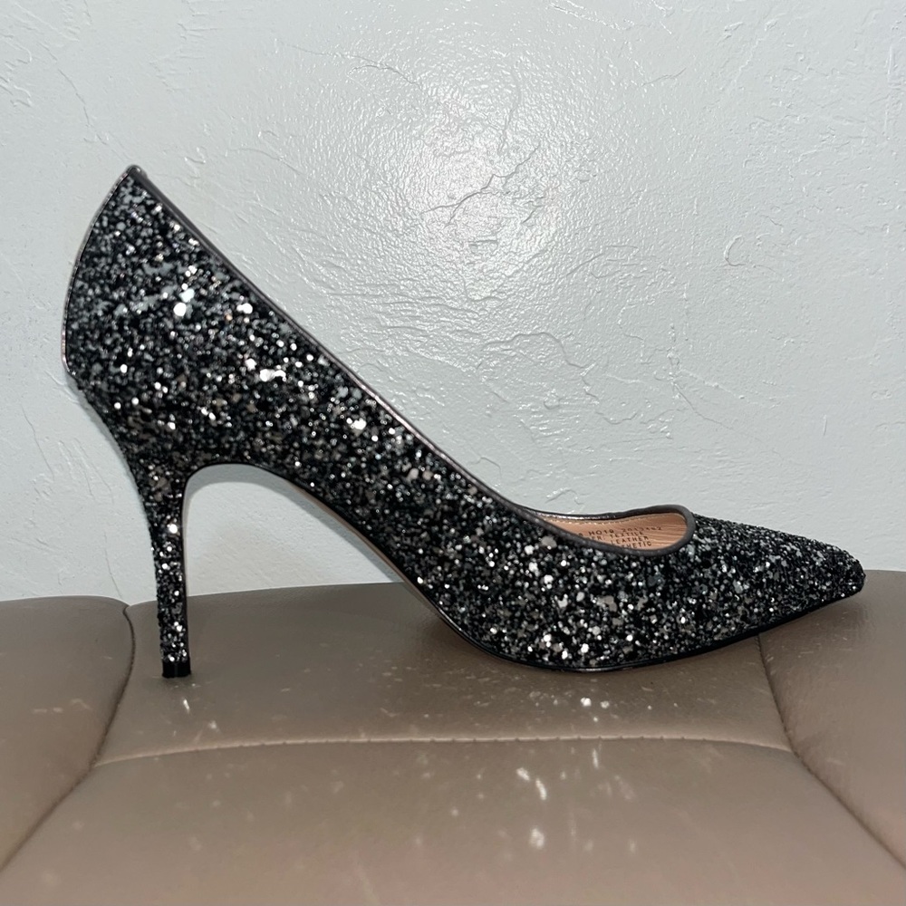J. Crew Elsie Pumps in Gunmetal Glitter Formal Party Heels Size 9.5 - Picture 3 of 12